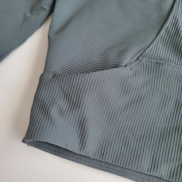 90 Degrees By Reflex 1/4-zip Ribbed Crop Top, Size S - Picture 7 of 13